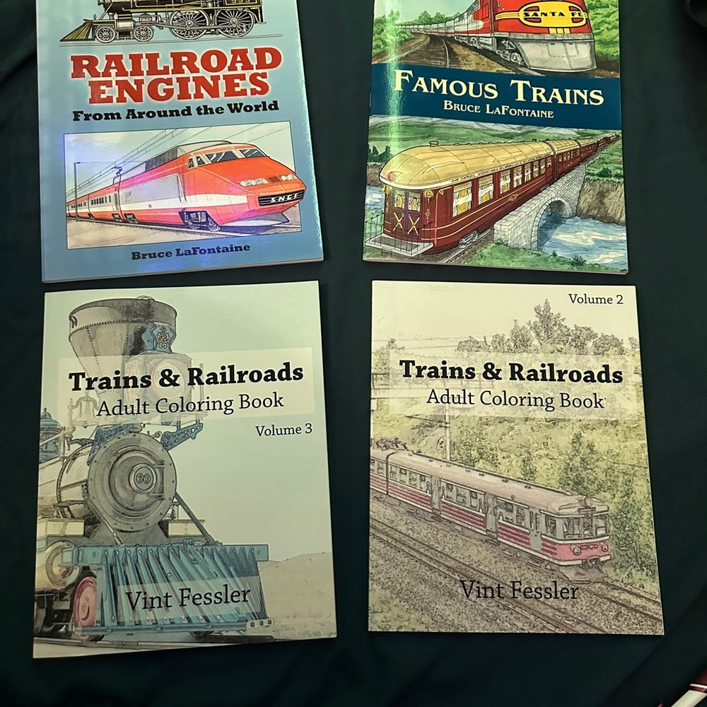 Train & Railroad Coloring Book Set